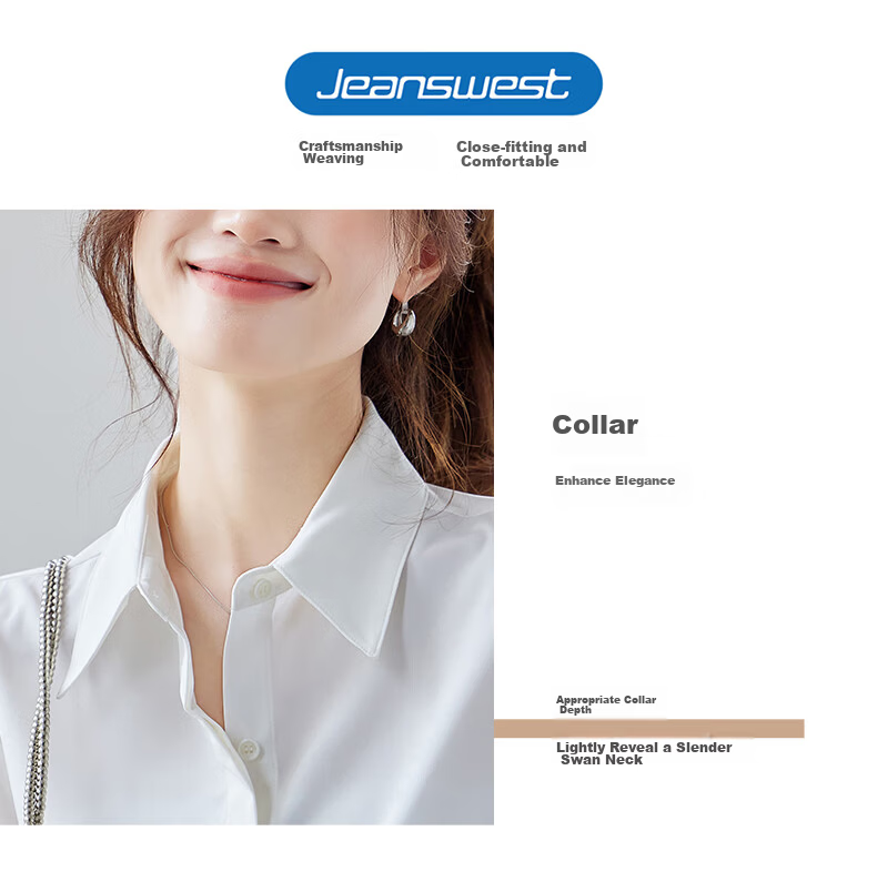 Jeanswest Women's Short Sleeve Shirt Summer College Style Slim Fit Formal Versatile Elegant White S 4