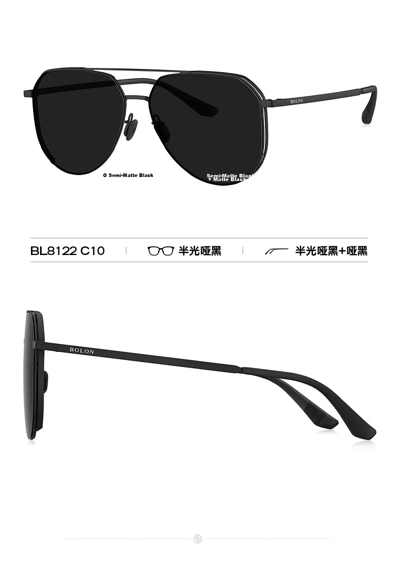BOLON Sunglasses, Polarized Driving Fishing Sun Protection Glasses for Men, Toad-Shaped Sunglasses, Gift for Boyfriend, Trendy BL8122C12 16