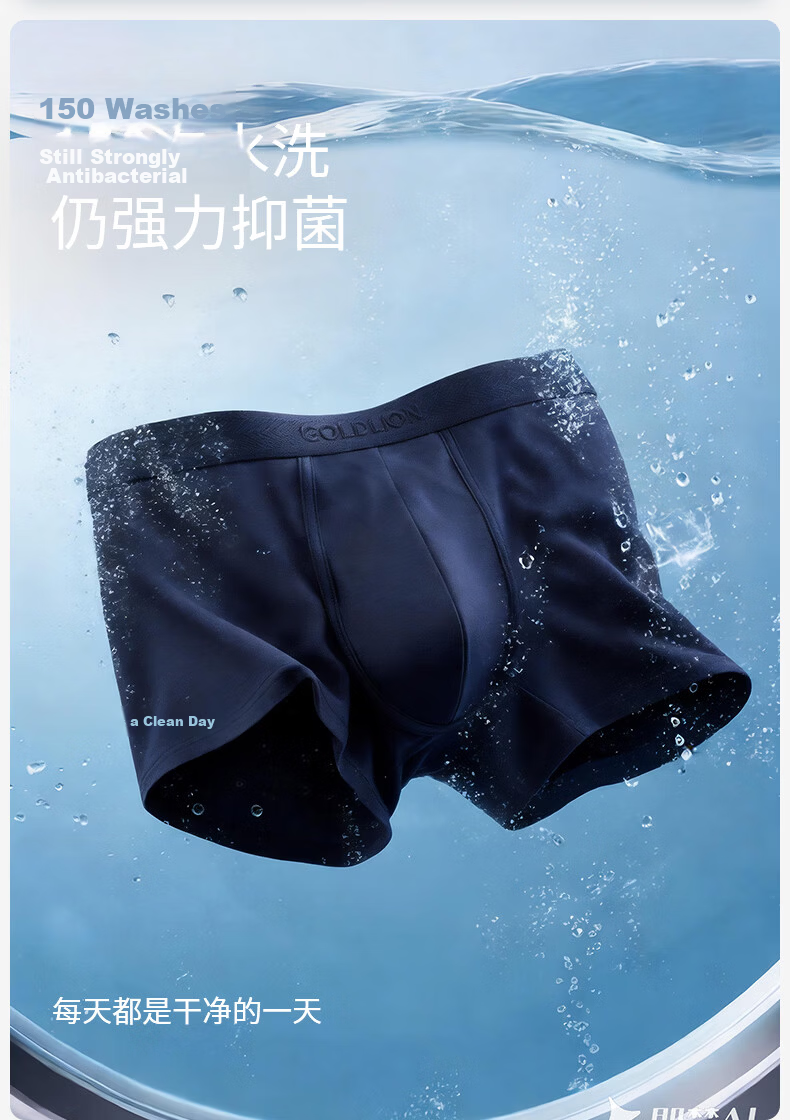 Goldlion Men's Pure Cotton Underwear with Waistband Logo Jacquard, Antibacterial, Moisture-Absorbing, Breathable Cotton Gusset Boxer Shorts 13