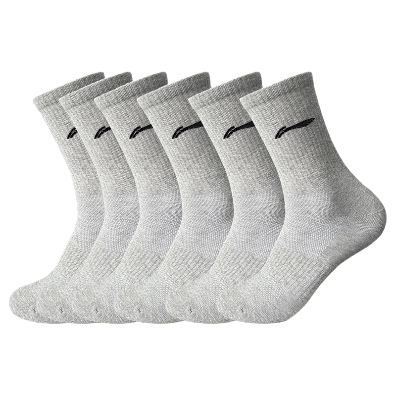 Li-Ning Socks for Men (6 Pairs), Antibacterial Sports Socks, Cotton Socks for Women, Basketball, Youth, Cycling, Badminton, Running