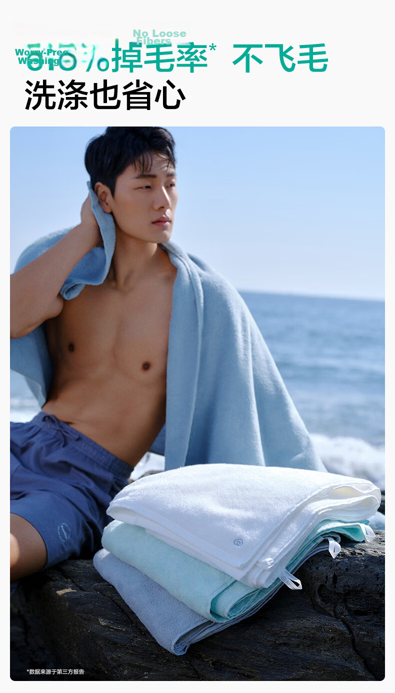 PurCotton Towel, Lint-Free, Extra Large And Thick, Antibacterial, Soft, Highly Absorbent, Bamboo Green, 32*70cm 13