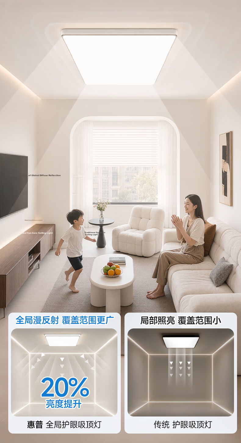 HP Living Room LED Ceiling Light Eye Protection Smart Zhongshan Lighting Full House Package Zhenzhiguang with Installation 13