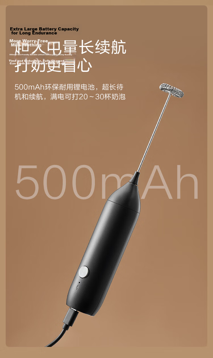 JD Original Milk Frother, Portable Coffee Maker Foam Dispenser Whipping Device for Home Use, Mini Electric Mixer with Wireless Functio 5