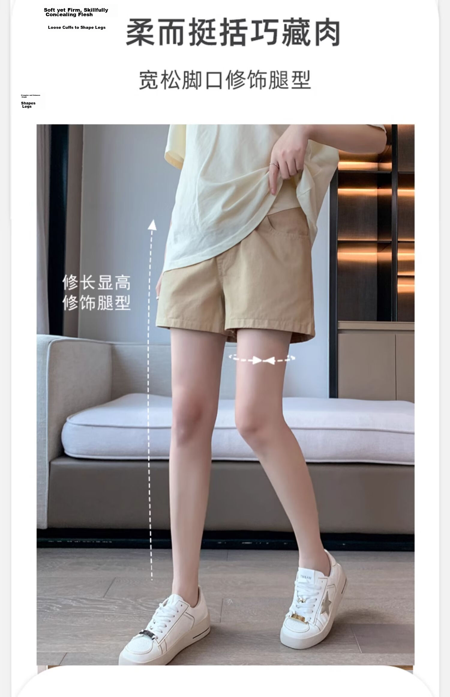 JOYNCLEON Maternity Shorts Summer Thin Cotton Denim Leggings Safety Pants Maternity Wear Off-White L Jyk176505 13