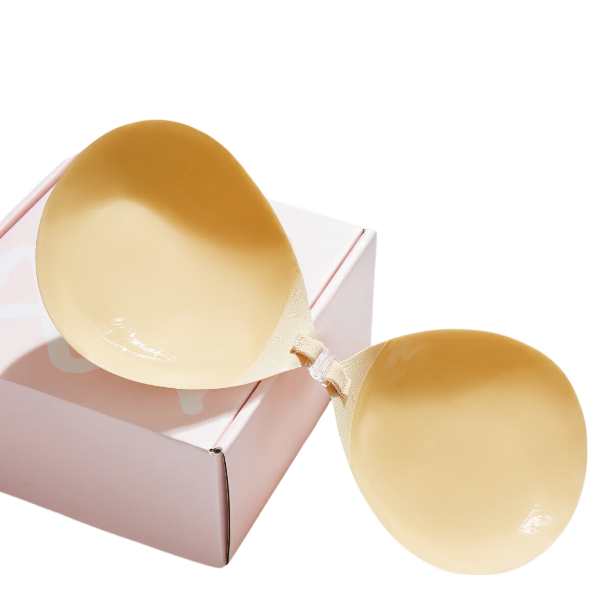 MiiOW Gathered Papaya Cup Nude Thin Invisible Bra Adhesive Breast Pads Lingerie for Wedding Dress Photoshoot Women