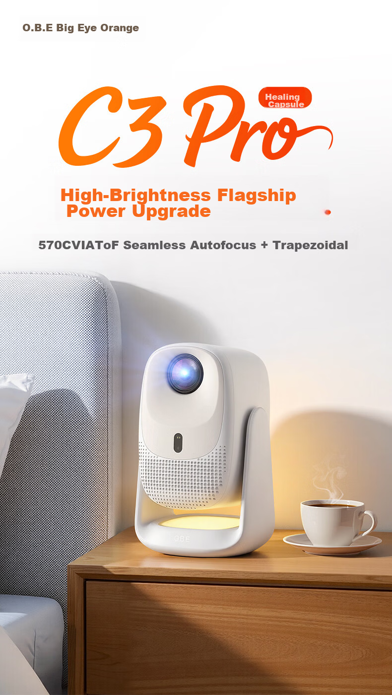 Dayancheng C3D [850CVIA] High-Contrast Gimbal Projector, Home Ultra-High Definition True 1080P, Portable Bedroom Projector, High-Definition Smart Home Theater, AI MT9660 Chip 4