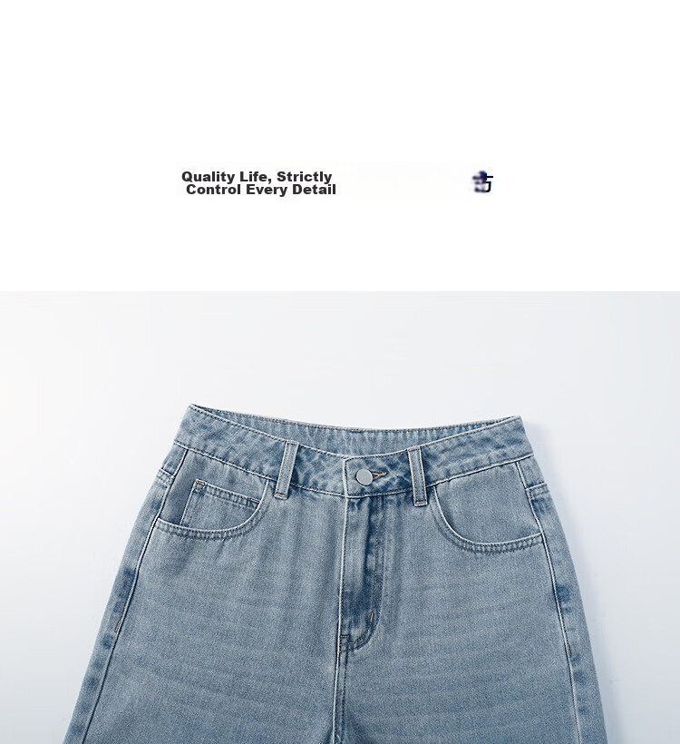 Demana Rose Embroidery Summer Cropped Cloud Cotton Washed Straight Wide-Leg Slimming Concealing High-End Women's Jeans 18