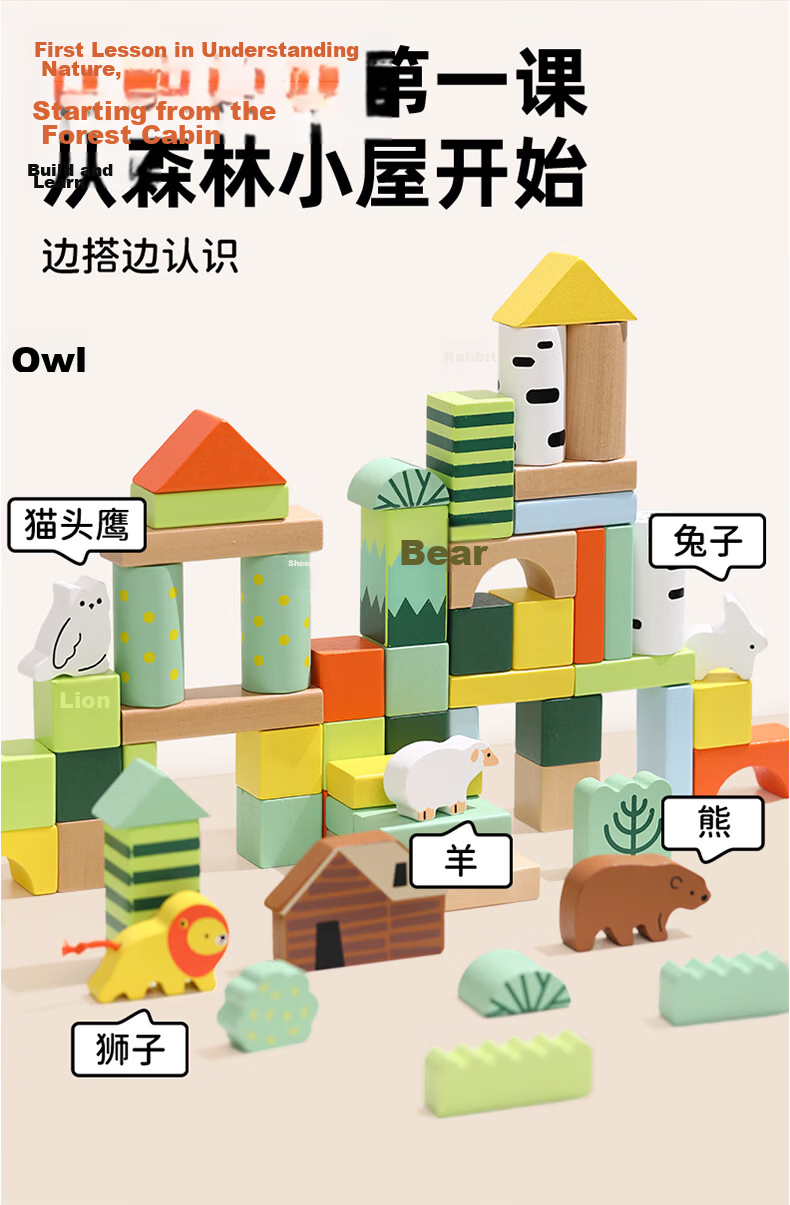 Classic World Wooden Educational Building Blocks Large Chunky Baby Teething Toy for Boys and Girls Children's Day Gift 3