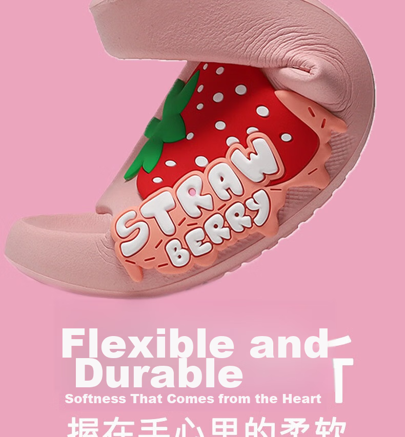 Huamei Jianbu Cartoon Fruit Couple Slippers Indoor Outdoor Bathroom Soft Sole Sandals HM33110 Gray Size 42-43 6
