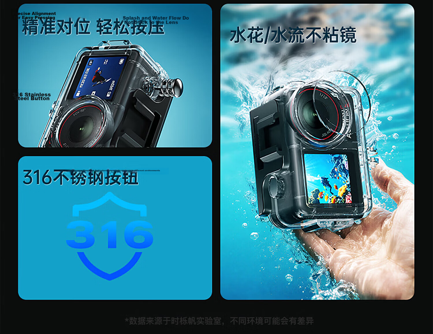 Shili Fan Waterproof Case for DJI Action 5 Pro Diving Case Action 4 Diving Accessories Kit High Transparency Protective Cover Sports Camera Accessories 8