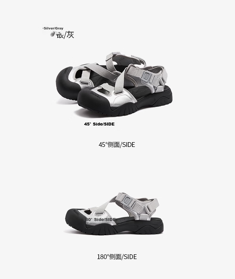 CAMEL Women's Outdoor Sandals Cute Cool Version Colorblock Thick Sole Sandals L25M076016 Black Size 37 32