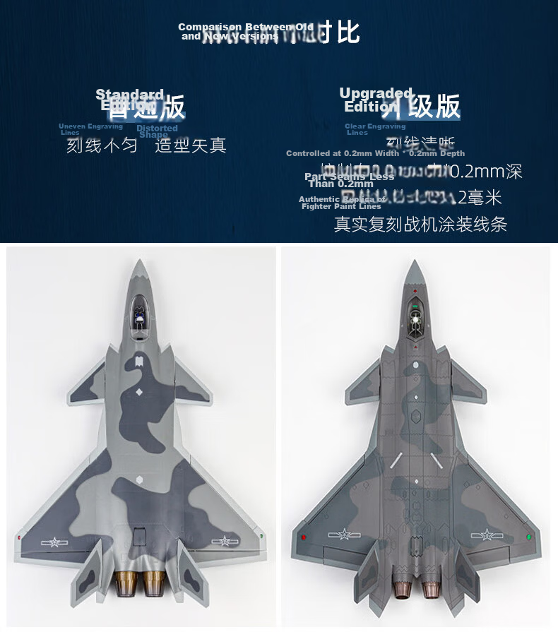 Terebo Aviation Cultural Creative Authentic 1:100 J-20 Fighter Jet Alloy Simulation Aircraft Model Airshow Veteran Commemorative 16