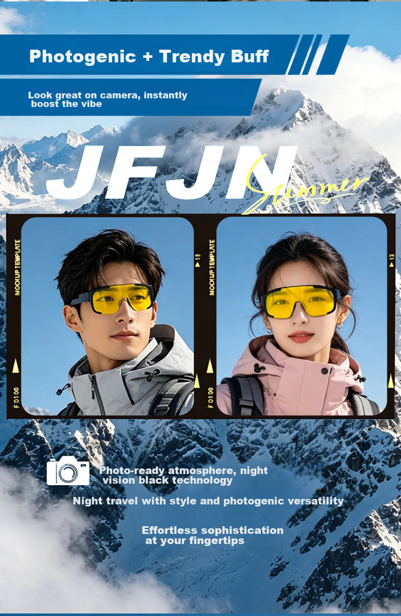 JFJN Night Vision Glasses Myopia Clip-On Cycling Mountaineering Sunglasses Driving Anti-Glare High Beam Protective Goggles HW001 7