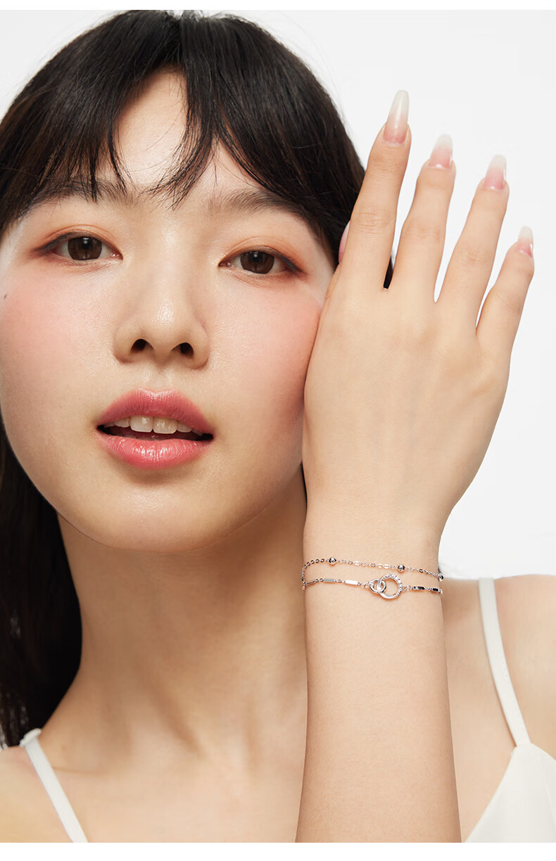 Kadiluo Geometric Double-Ring 925 Silver Bracelet, Women's Jewelry, Luxurious And Elegant Birthday Gift for Girlfriend 5