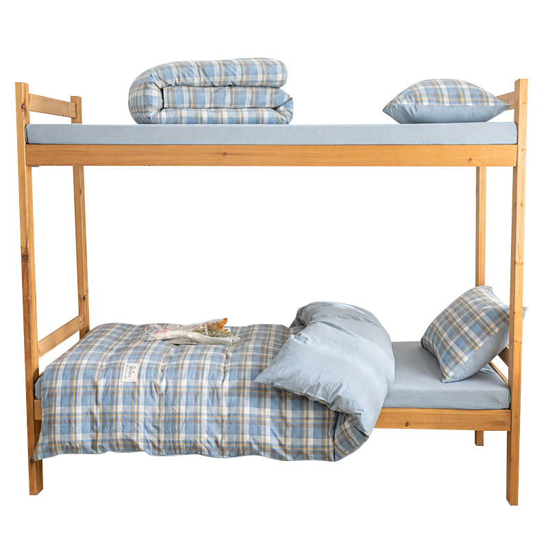 MUJI Cotton Student Dormitory Bedding 6-Piece Set (3-Piece Set + Quilt + Mattress Pad) Complete Bedding Set