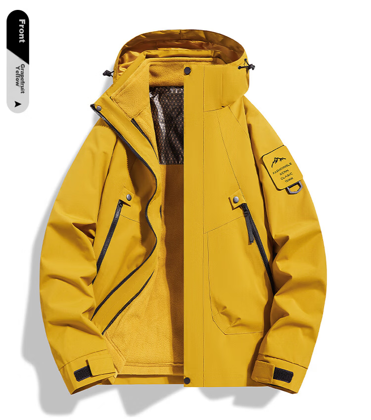 JEEP SPIRIT Men's Autumn Winter Outdoor Mountaineering Windproof Jacket 23218 Purple 2XL 19