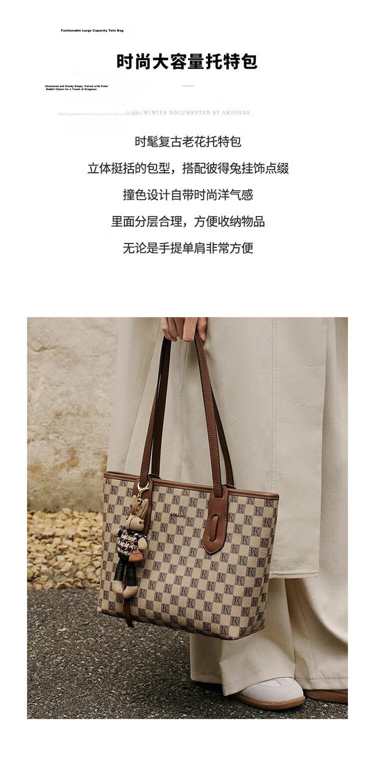 Aokang Women's Bag Fashionable Vintage Floral Tote Light Luxury Commuter Shoulder Bag Birthday Gift for Girlfriend Wife 3