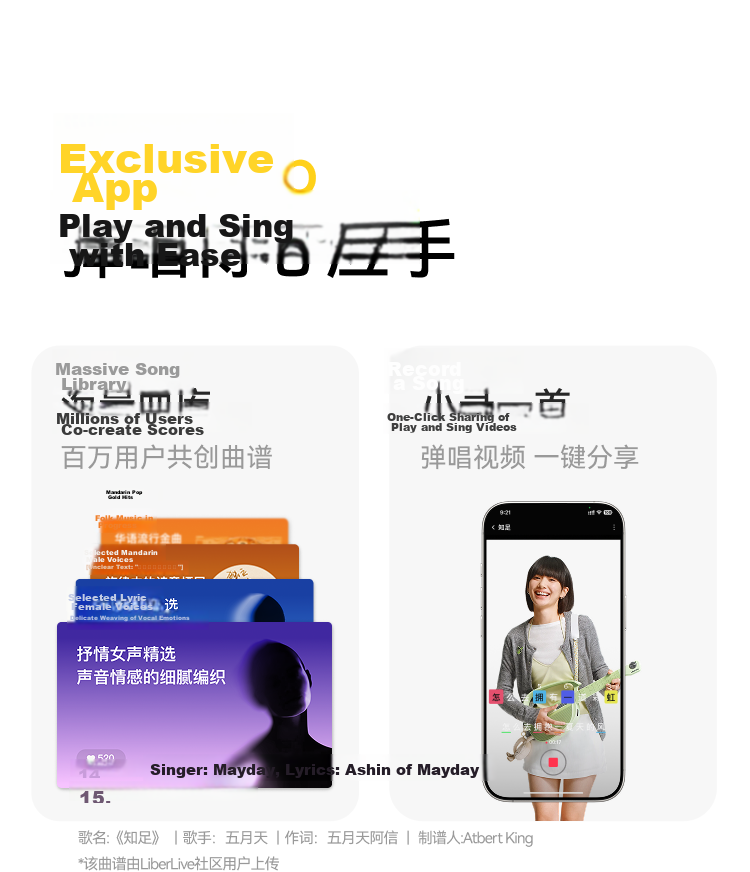 LIBERLIVE U1 Wireless Smart Electronic Guitar Portable Automatic Beginner Guitar Girls Gift Sunshine Orange 18