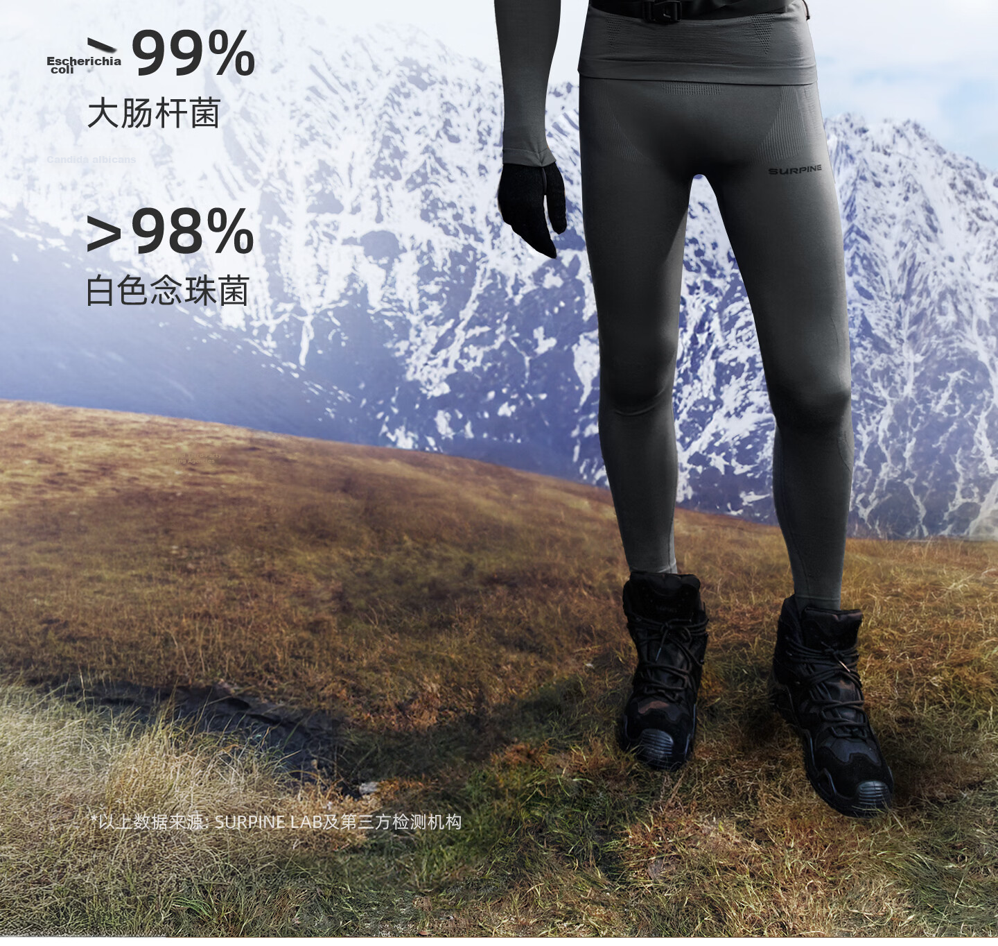 SURPINE Lingfeng Series Merino Wool Quick-Dry Sweat-Wicking Thermal Men's Outdoor Hiking Shirt Machine Washable 9