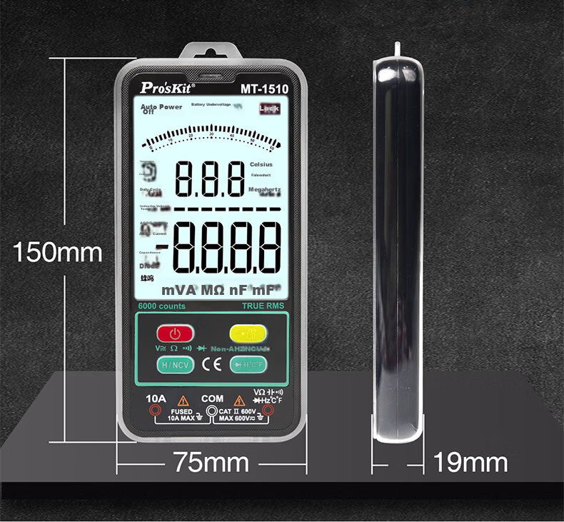 Pro'sKit MT-1280D Digital Multimeter, LCD Display, Intelligent Burn Protection, Universal Meter, Electrician's Meter 19