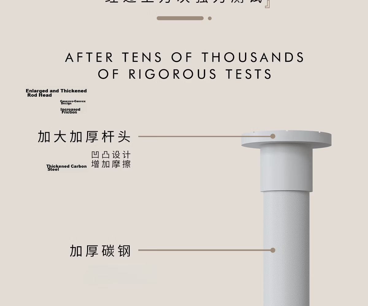 Honglu No-Drill Telescopic Rod No-Installation Clothes Drying Rod Hanger Bedroom Curtain Rod Shower Curtain Rod Door Curtain Rod 28