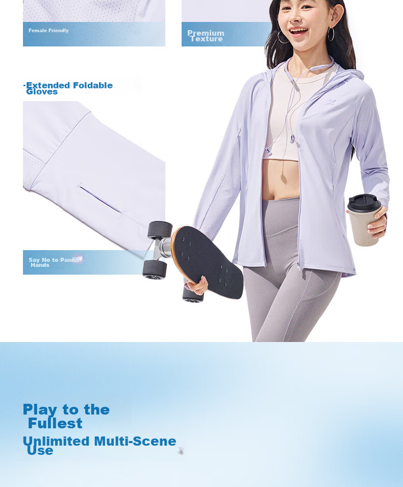 Xtep Mianmian Ice 4.0 Women's Sunscreen Jacket 2026 Summer New Outdoor Original Yarn Ice Silk Skin Jacket Lightweight Breathable Coat 14