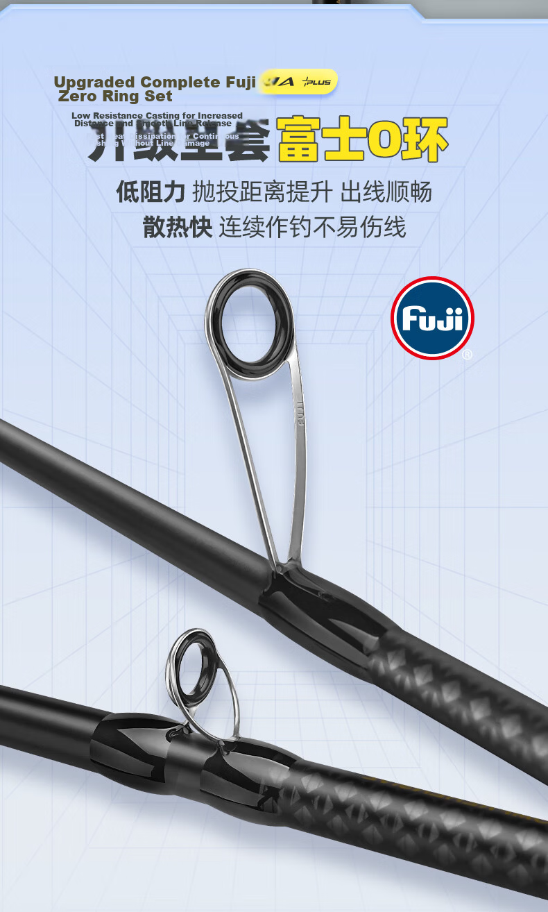 Shakespeare Straight Handle Lure Rod Single Rod FUJI Guides Long Cast Carbon Lure Fishing Rod 2.29m Straight Handle ML Versatile Rod 2