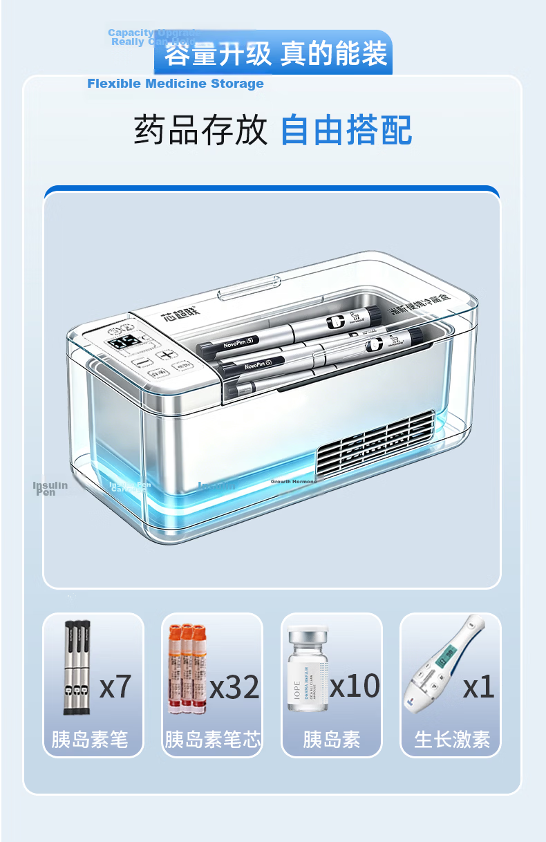 Xinxianglian Smart 4G Connected 2-8°C Temperature Controlled Portable Insulin Cooler Box with 24h Temperature Monitoring 16