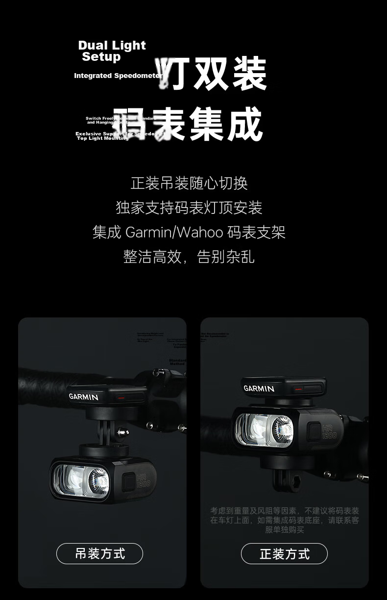 MAGICSHINE Bicycle Front Light, High And Low Beam, Wireless Remote Control Riding Light, HR1200, Sky Blue Gree 6