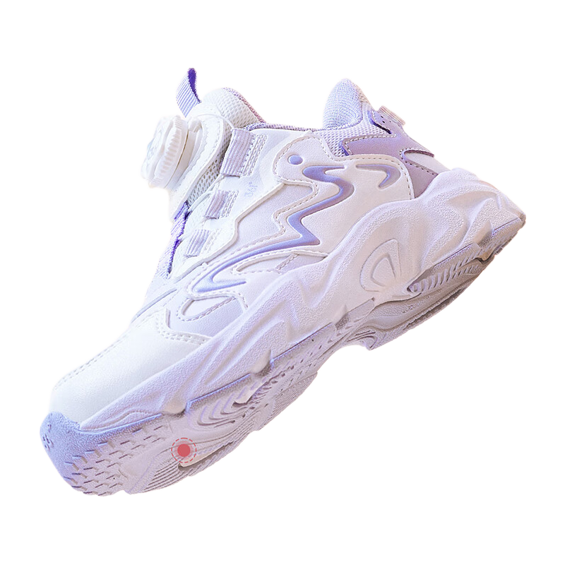 361° Kids Sports Shoes Winter 25 Girls Toddler Lightweight Cushioning Leather Surface Knob Buckle Casual Running Shoes Purple Size 31