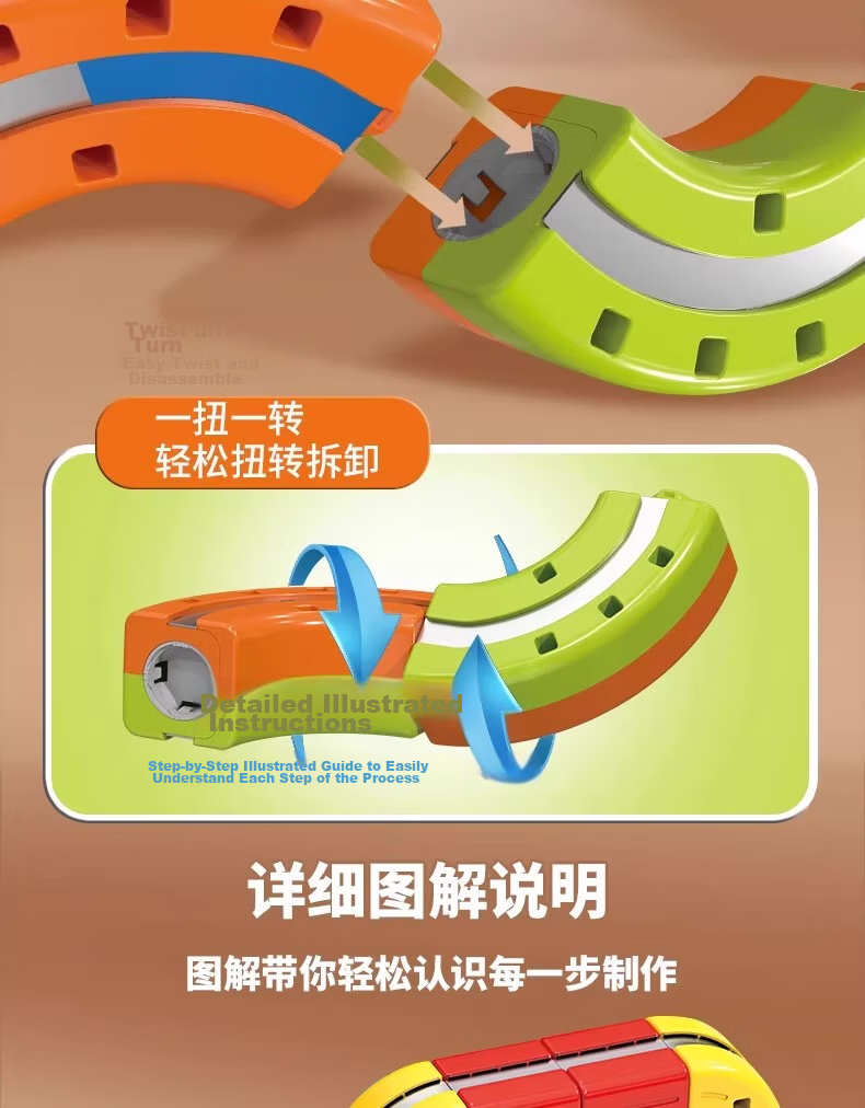 Miaobeile Children's Toy Boys Birthday Gift Magnetic Floating Track Car Small Train Toy Car 3-6 Years Assembly 14
