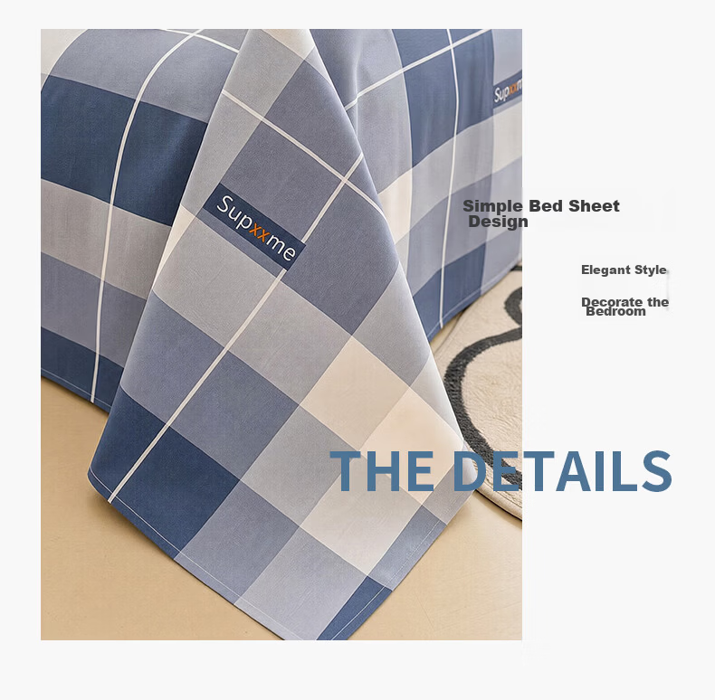 Grace 100% Cotton Bed Sheet A-Class 7A Antibacterial Full Cotton Double Quilt Cover Single Piece 200*230cm Printed 18
