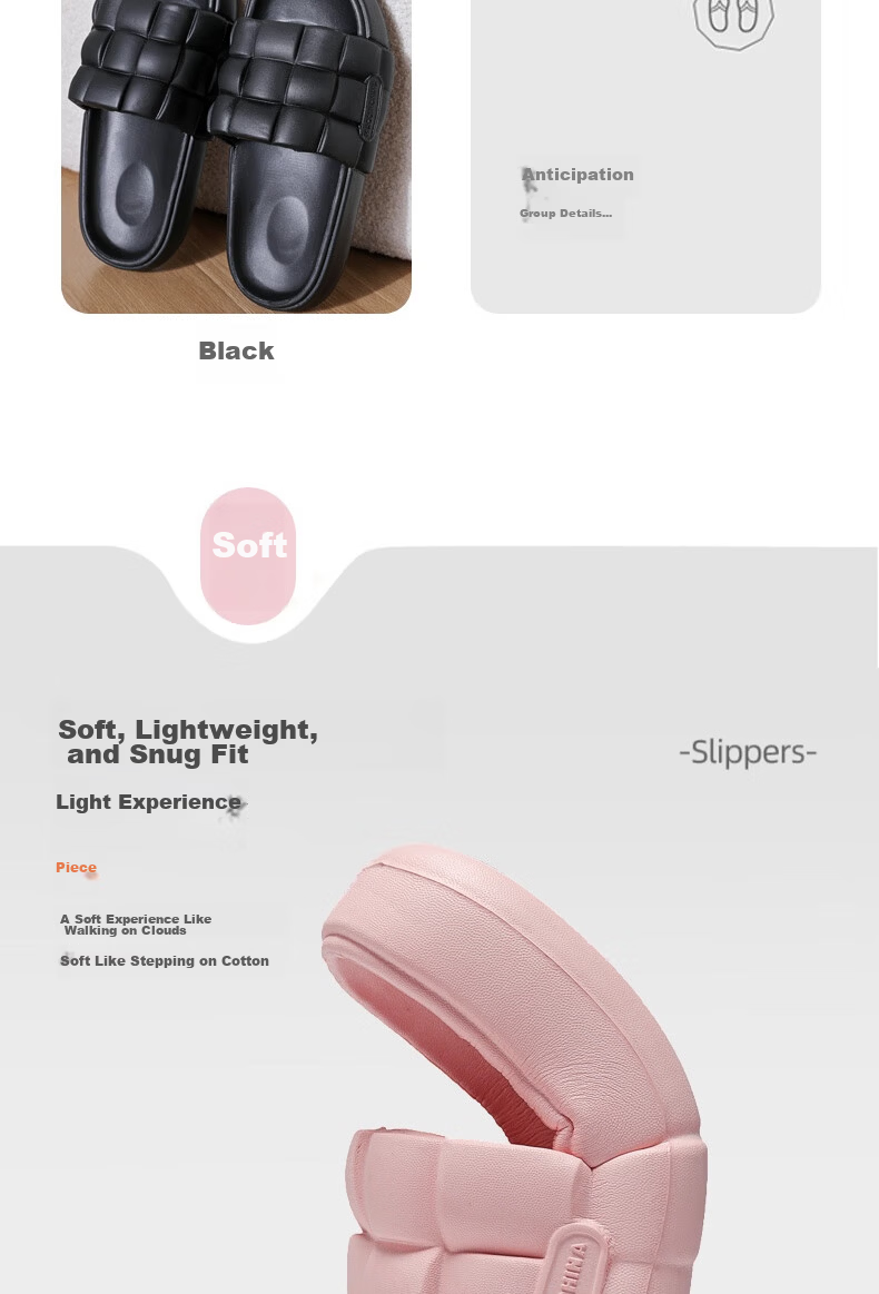 Huamei Thick-Soled Soft and Elastic Home Comfort Lightweight Non-Slip Odor-Resistant Couple Slippers HM2515 5