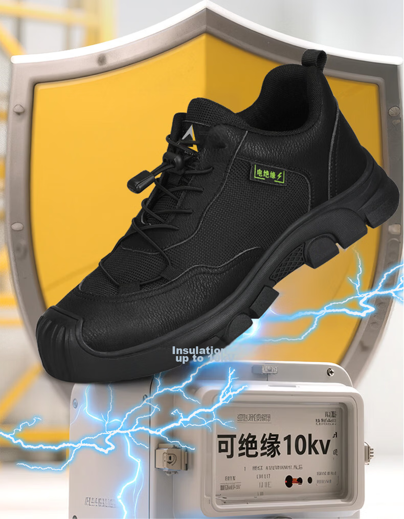 Jingtu Insulated Safety Shoes for Men, Summer Breathable Anti-Smashing Anti-Puncture Electrician Power Grid Work Shoes 0216KV-J Size 39 6