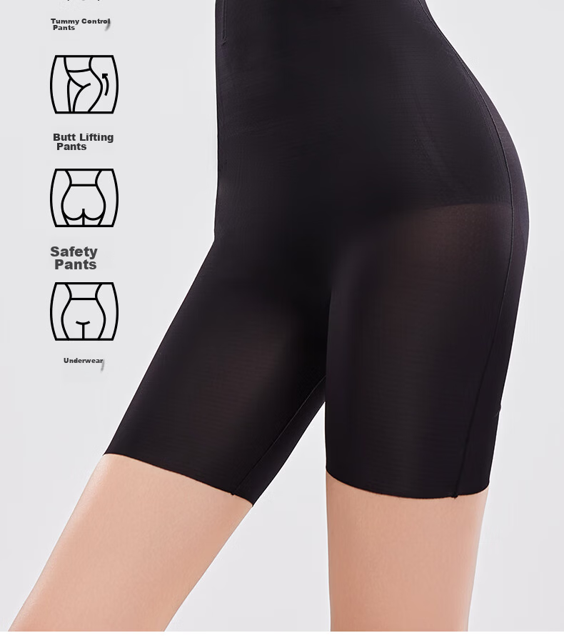 GRACEWELL Women's Summer Thin Breathable High-Waist Postpartum Shaping Seamless Butt-Lifting Panties Black XL 18