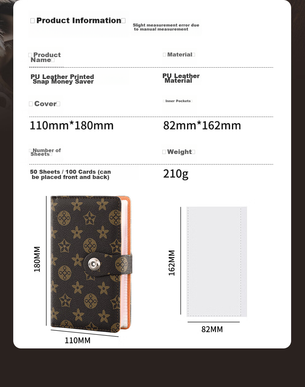 Longe Cash Storage Book Large Capacity Waterproof Money Organizer Cash Holder Banknote Collection Folder Receipt Storage Clip 10