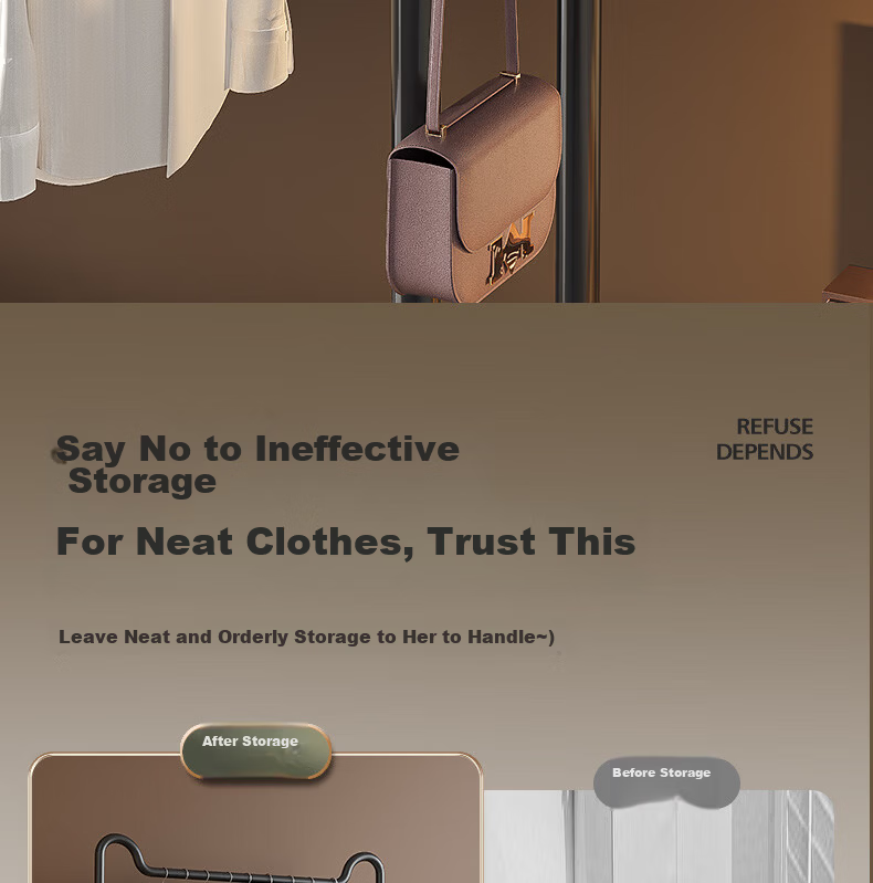 Nanye Floor-Standing Clothes Rack, Indoor Coat Hanger, Bedroom Clothes And Hat Stand, Dormitory Drying Rack, Simple Storage YJM-12BL 6