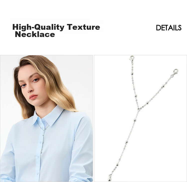 G2000 Women's 2026 Spring Summer Cotton Non-Iron Long Sleeve Shirt with Necklace, Mall Edition 8