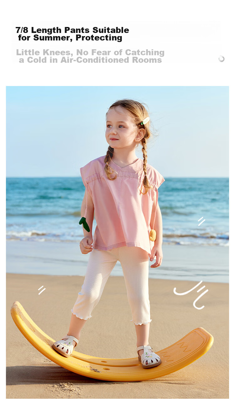Betis Girls' Summer Thin Breathable Leggings Baby Girl Skirt Matching Anti-Mosquito Capri Pants 21