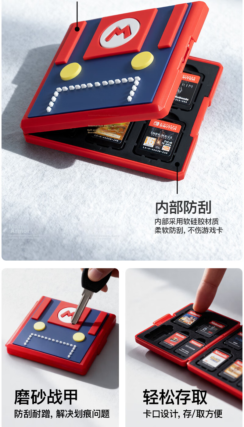 Bachen Switch Cartridge Storage Case Nintendo NS Cartridge Box OLED Portable Card Holder Lite Large Capacity 2nd Generation Card Sleeve Protective Case 12 Slots 5