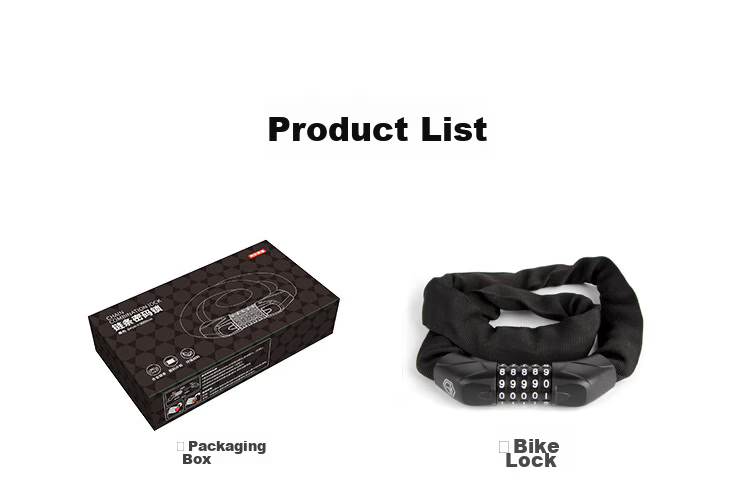 JD Original Bicycle Lock, Five-Digit Password Anti-Theft Lock Chain, Electric Bike Mountain Bike Lock, Cycling Accessory, 90cm 13