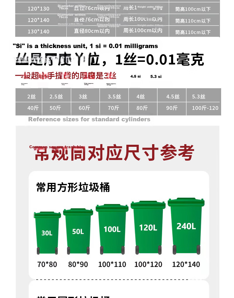 The To Buy Black Large Heavy-Duty Garbage Bags 70L Flat Mouth 80*90cm 50pcs Hotel Sanitation Property Trash Bags 4 Mil Thick 3