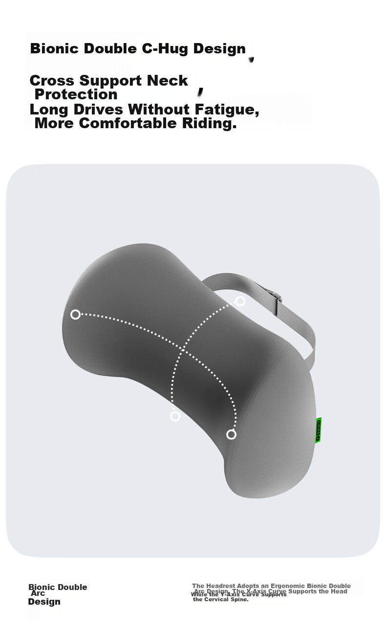 CICIDO Adjustable Car Headrest Neck Pillow Seat Cushion Premium Driver Lumbar Support Pad 4