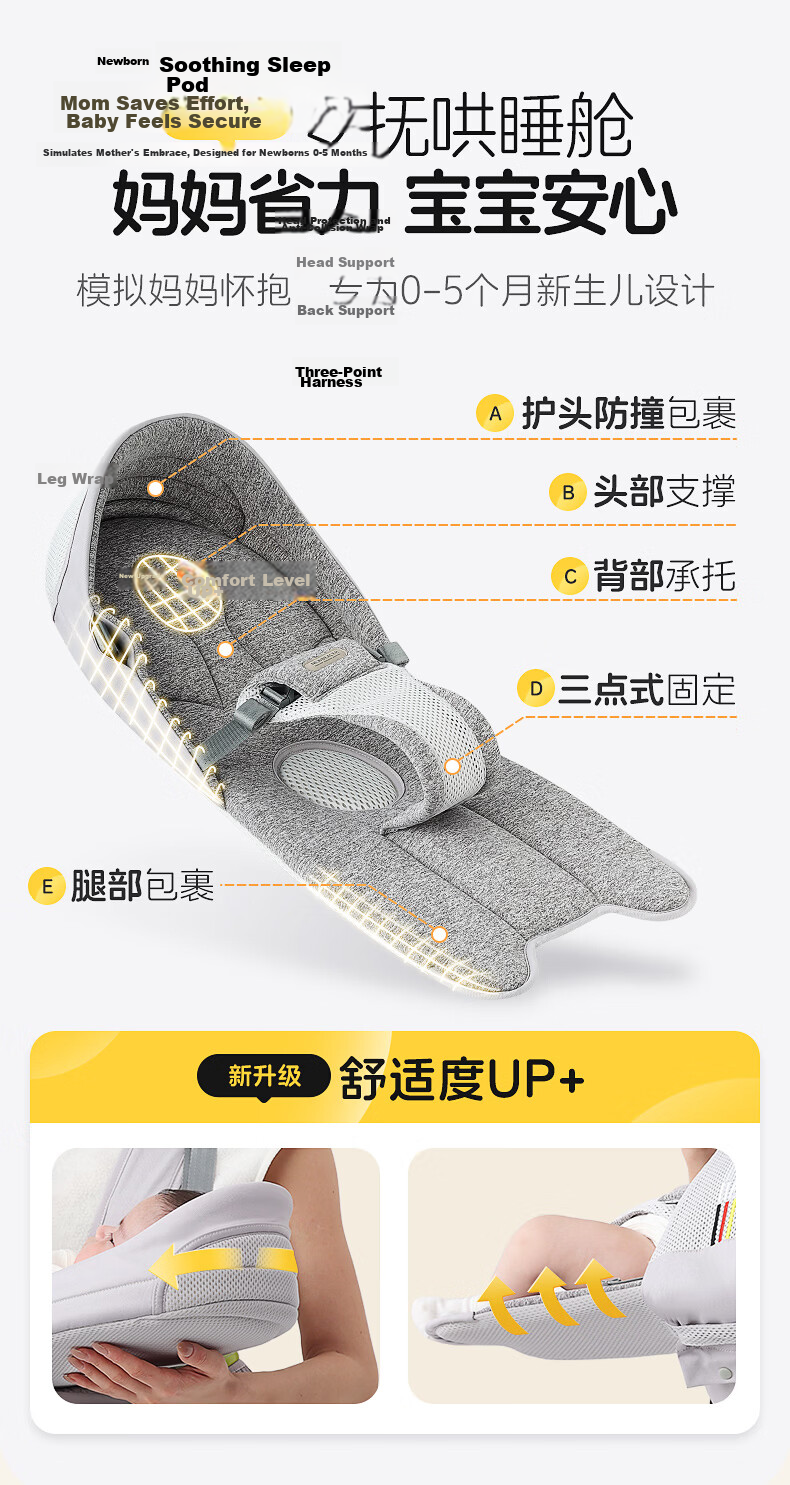 Naturaipro Newborn Baby Carrier Waist Stool, 0-36 Months, Carrying Outdoors, Baby-Holding Essential, Front-Facing Support for Young Infants 9