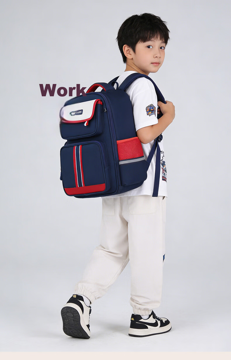 Edison Primary School Backpack Boys Ergonomic Reflective Large Capacity British Style Kids School Bag 2506-1 3