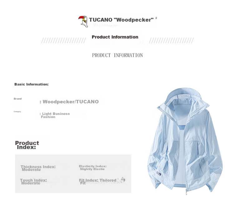 TUCANO Summer Lightweight Ice Silk UV Protection Jacket for Men and Women, Outdoor High-End Sun Protection Coat, Light White Tea, Size M 14