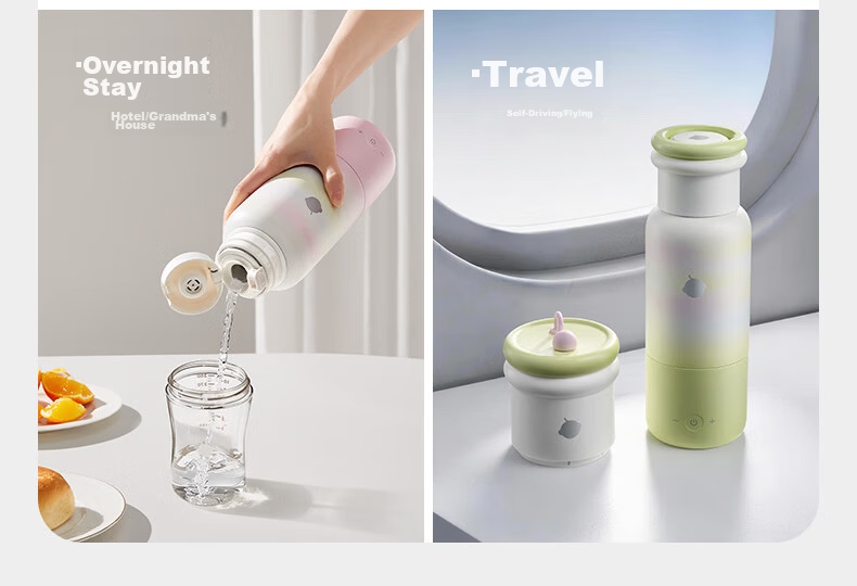 Babycare Portable Baby Food Cup Temperature-Controlled Food Cup Travel Milk Bottle Replacement Only Food Cup Soft Mist Pink 14