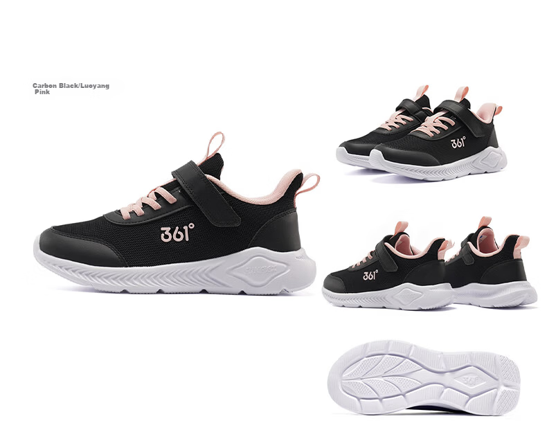 361° Children's Sports Shoes Running Shoes for Boys And Girls (Ages 3-12), Impact-Resistant Toe, Mesh Casual Running Shoes, Pink, Size 41 30