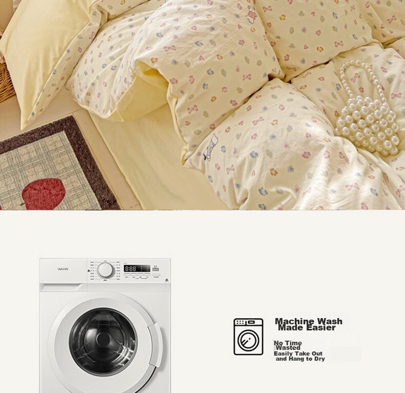 Hongdou Class A Cotton-like Quilt Cover Single Piece Skin-friendly Quilt Cover for Sleeping Naked Single Student Dormitory Thickened Quilt Cover 1.5*2m Soft Fabric 14