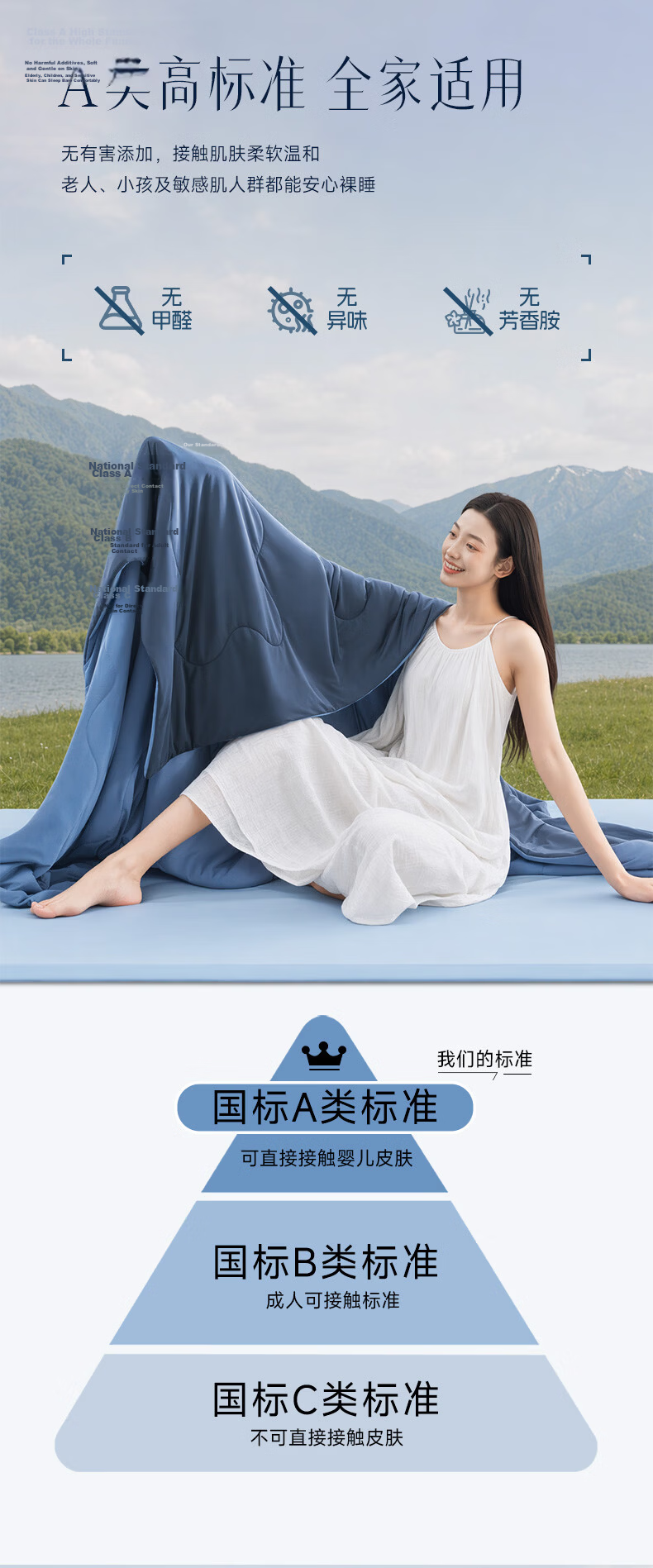 MUJI Class A Summer Quilt Cooling Air-Conditioned Washable Blanket Ice Mist Blue 180x200cm 8